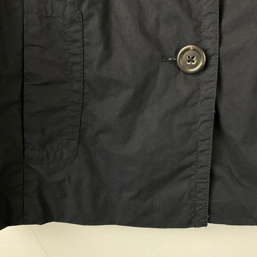 J Crew Navy Lightweight Button Up Hooded Jacket Size 2 - Picture 2 of 5